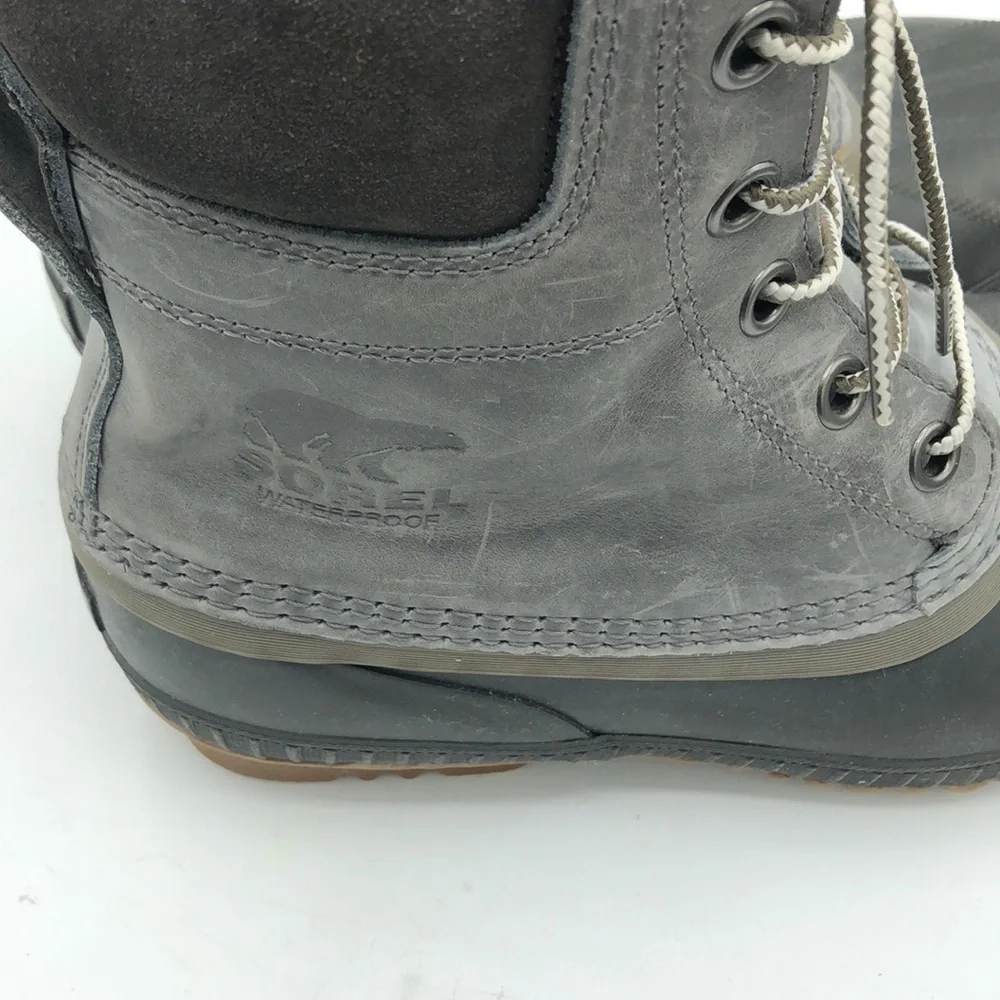 SOREL Cheyanne II Duck Boots Men’s 8 Gray Waterproof Lace Up NM2575-052